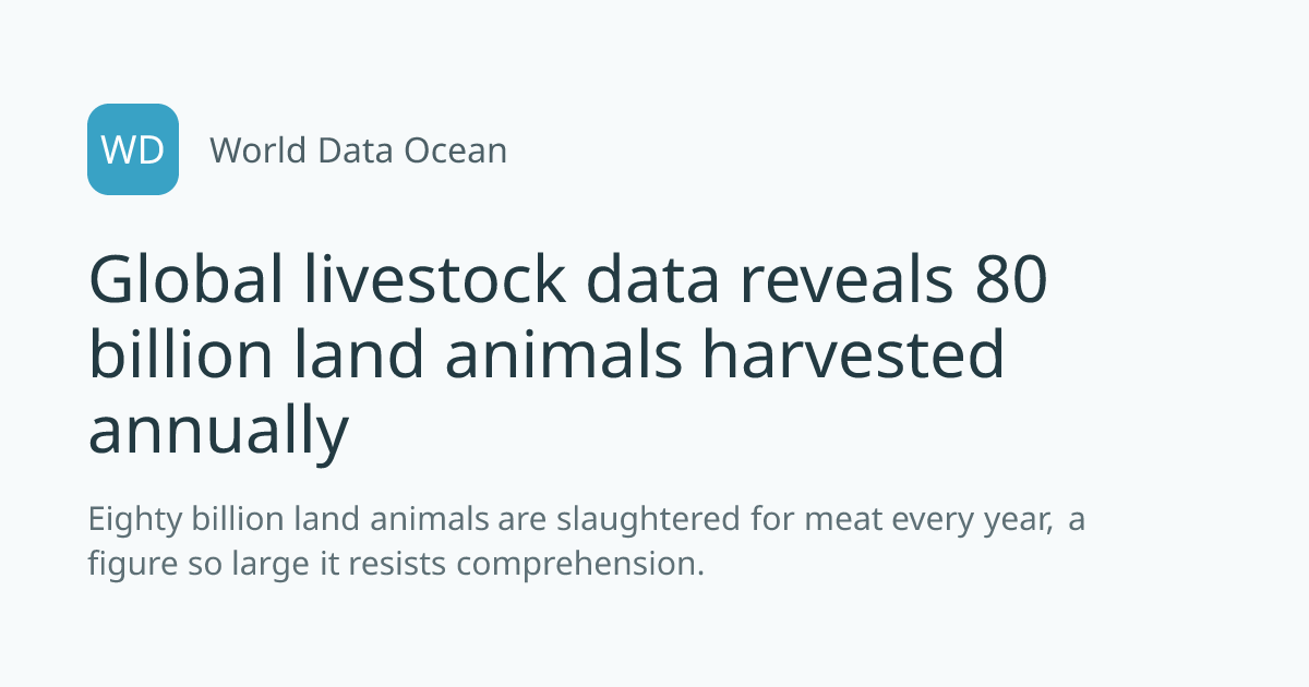 Global livestock data reveals 80 billion land animals